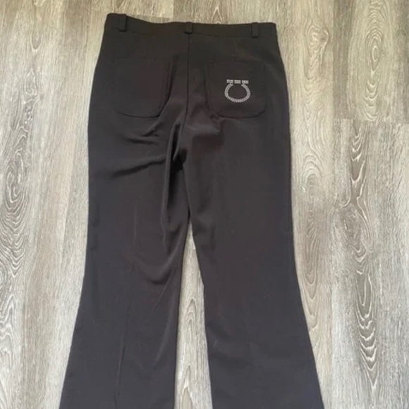 Brown Kick-Flare Trousers with Embellished Pockets - Picture 1 of 3